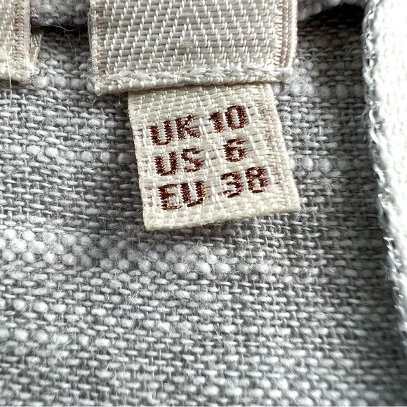 F&F Linen Blend Open Front Oversized Tab Sleeve Grey Marled Cardigan Blazer SZ 6 - Picture 5 of 13